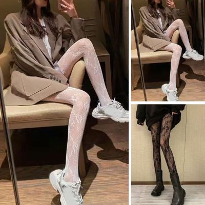 Women Hollow Bottoming Stockings Floral Lace Tights Japanese Style Fishnet